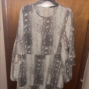 Boohoo Neutral Snake Print Top